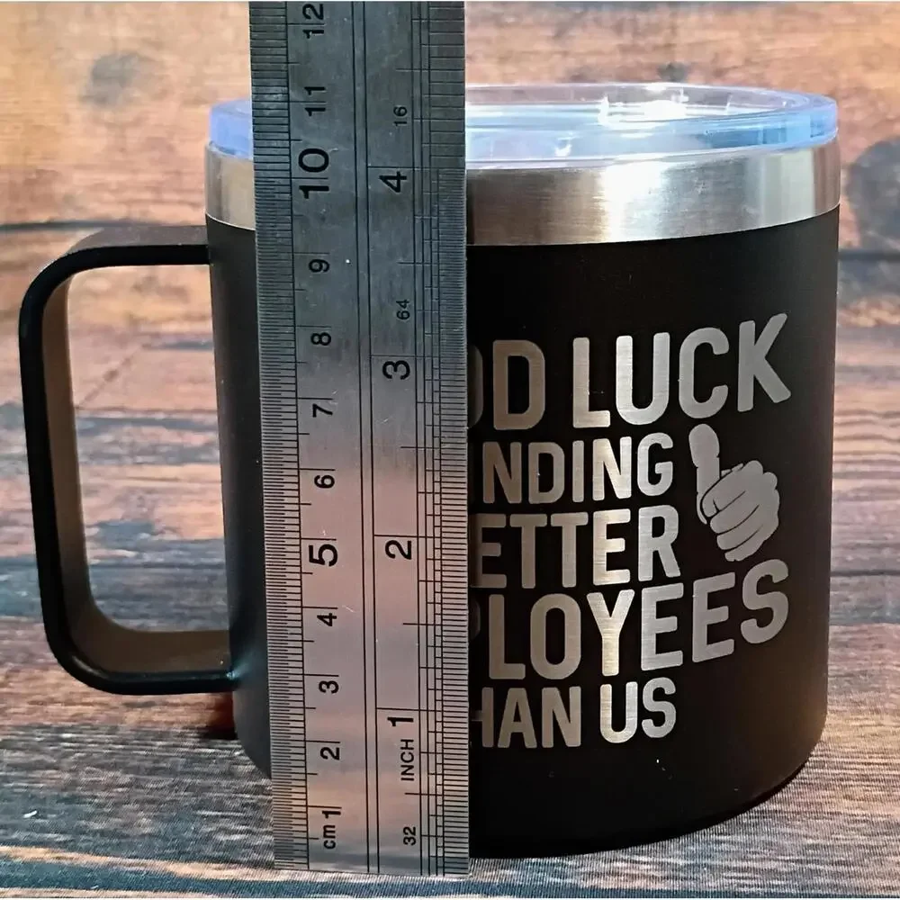 Black Stainless Steel Travel Mug with Lid - 